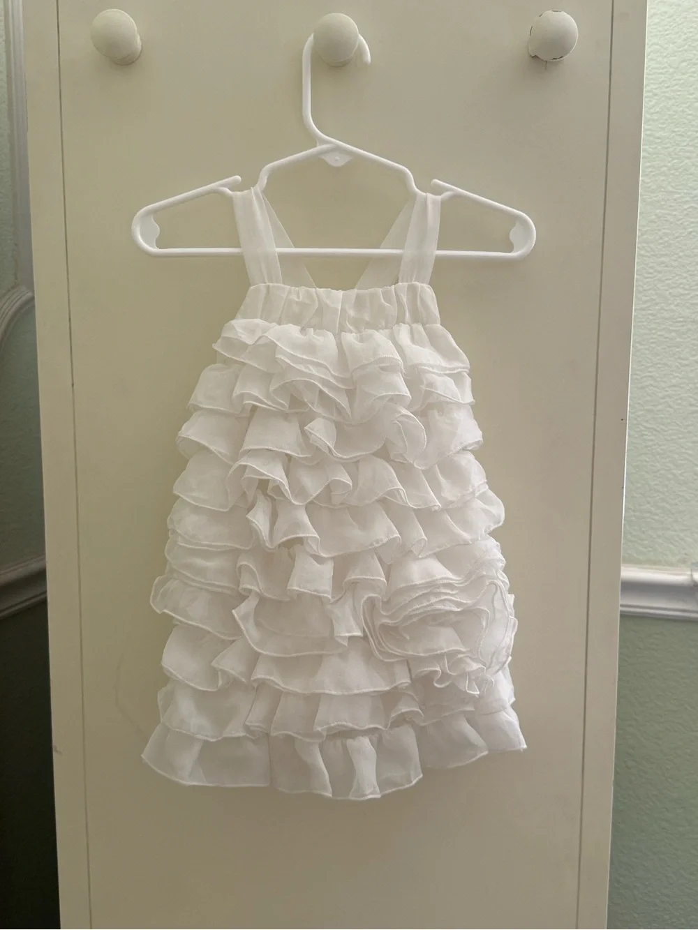 Isobella & Chloe White Ruffle Tiered Girls Dress